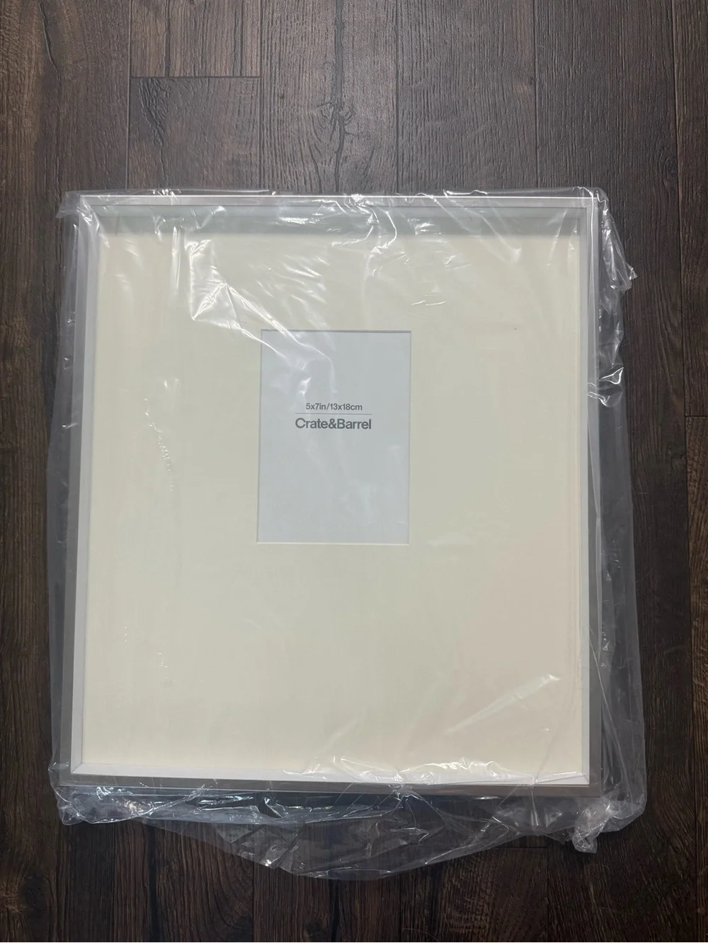 Crate & Barrel Brushed Silver Metal Picture Frame